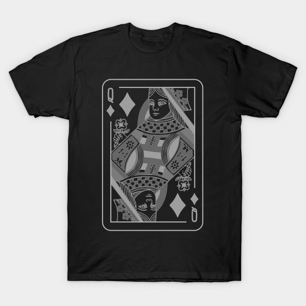 Queen of Diamonds Grayscale T-Shirt by inotyler